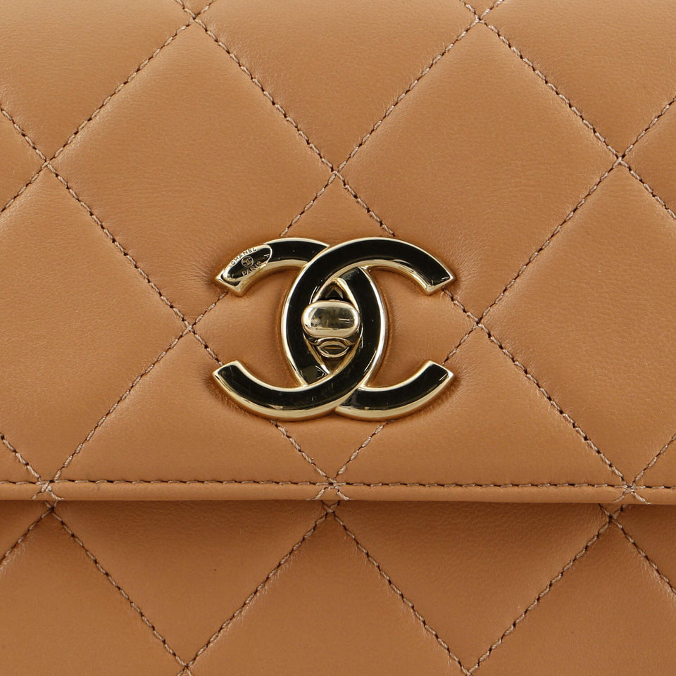 Trendy CC Top Handle Bag Quilted Lambskin Small