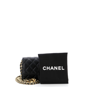 Mixed Chain Link CC Wallet on Chain Quilted Caviar Small