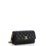 Mixed Chain Link CC Wallet on Chain Quilted Caviar Small