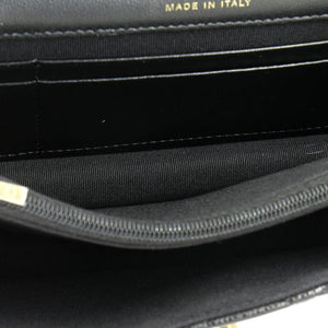 Mixed Chain Link CC Wallet on Chain Quilted Caviar Small