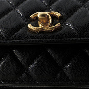 Mixed Chain Link CC Wallet on Chain Quilted Caviar Small