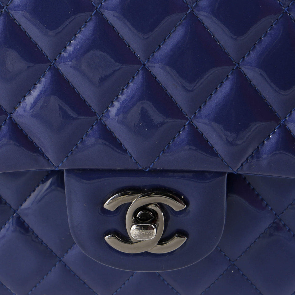 Classic Double Flap Bag Quilted Patent Medium