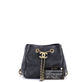 Egyptian Amulet Drawstring Bucket Bag Stitched Calfskin Small