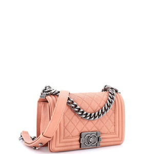 Boy Flap Bag Quilted Caviar Small