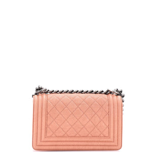 Boy Flap Bag Quilted Caviar Small