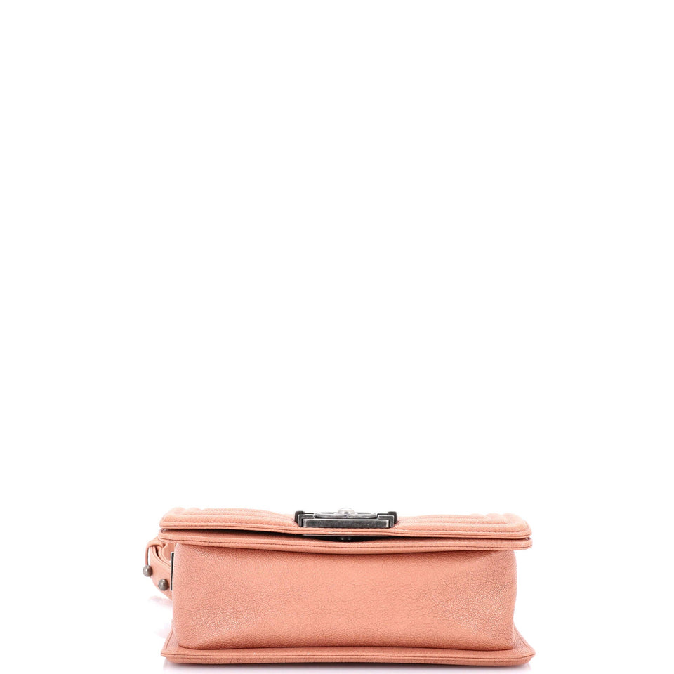 Boy Flap Bag Quilted Caviar Small