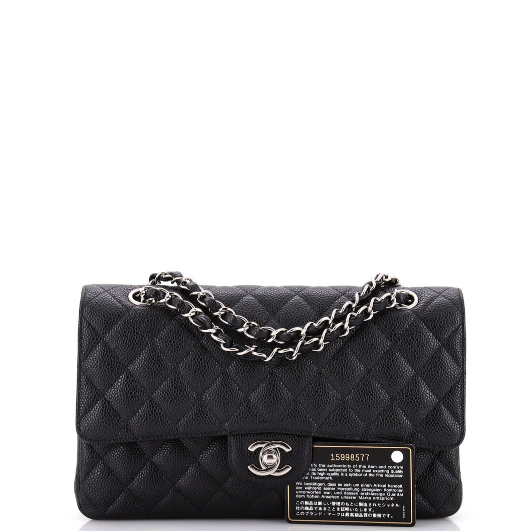 Classic Double Flap Bag Quilted Caviar Medium