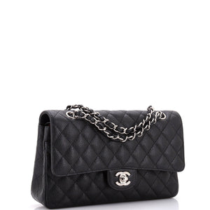 Classic Double Flap Bag Quilted Caviar Medium