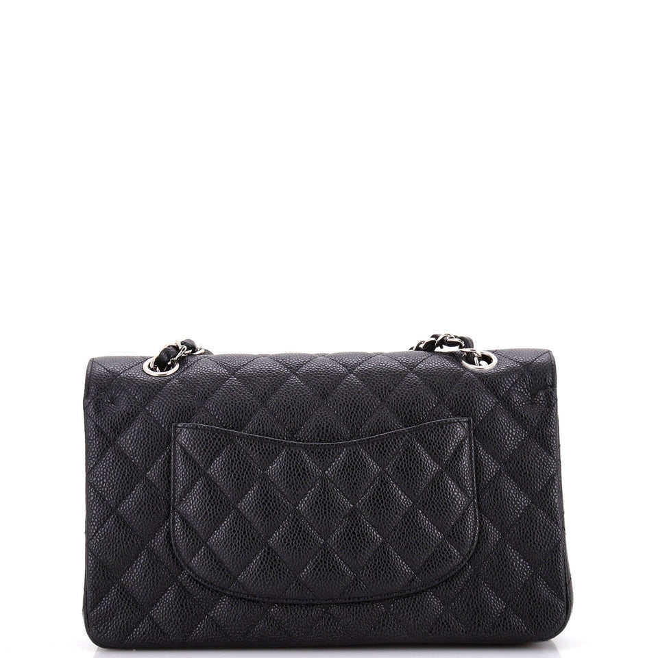 Classic Double Flap Bag Quilted Caviar Medium