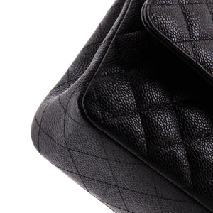 Classic Double Flap Bag Quilted Caviar Medium