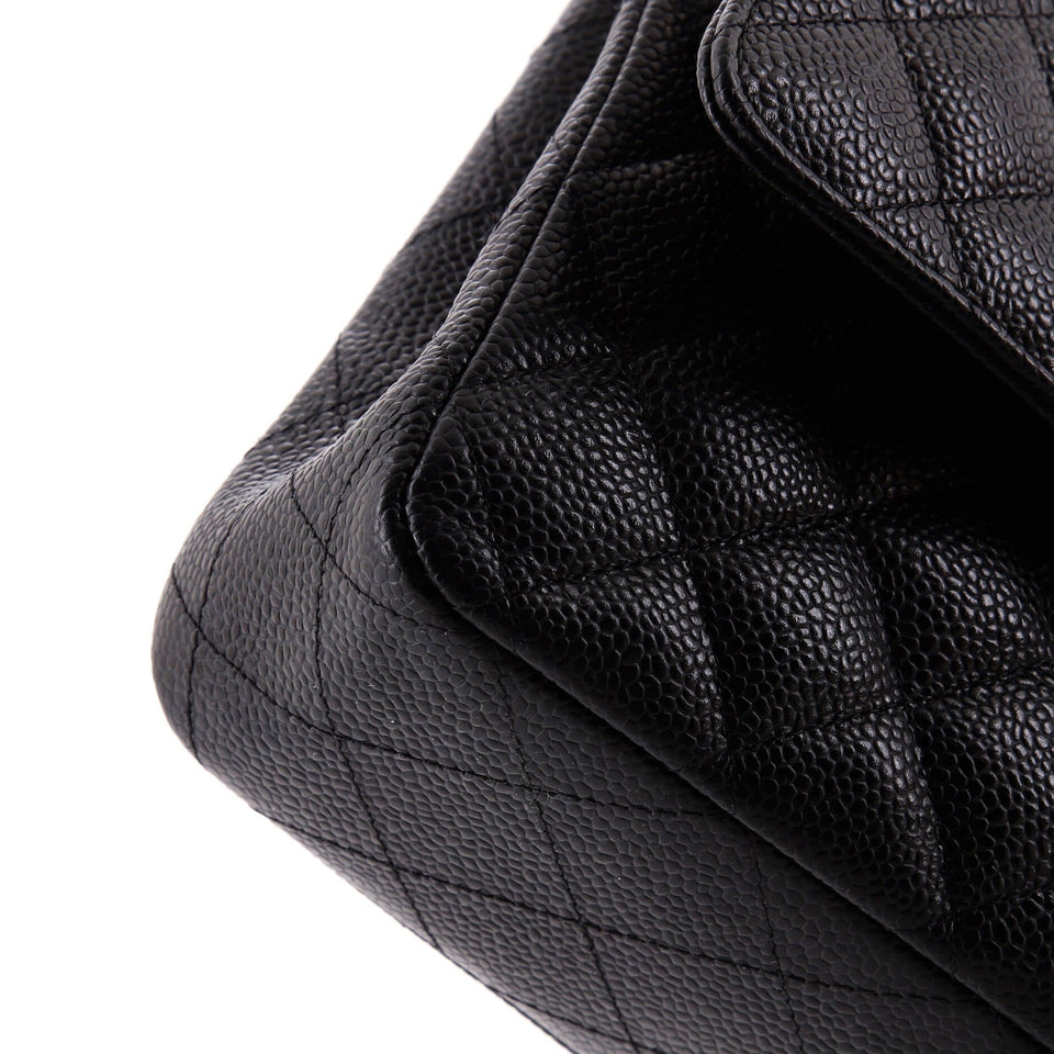 Classic Double Flap Bag Quilted Caviar Medium