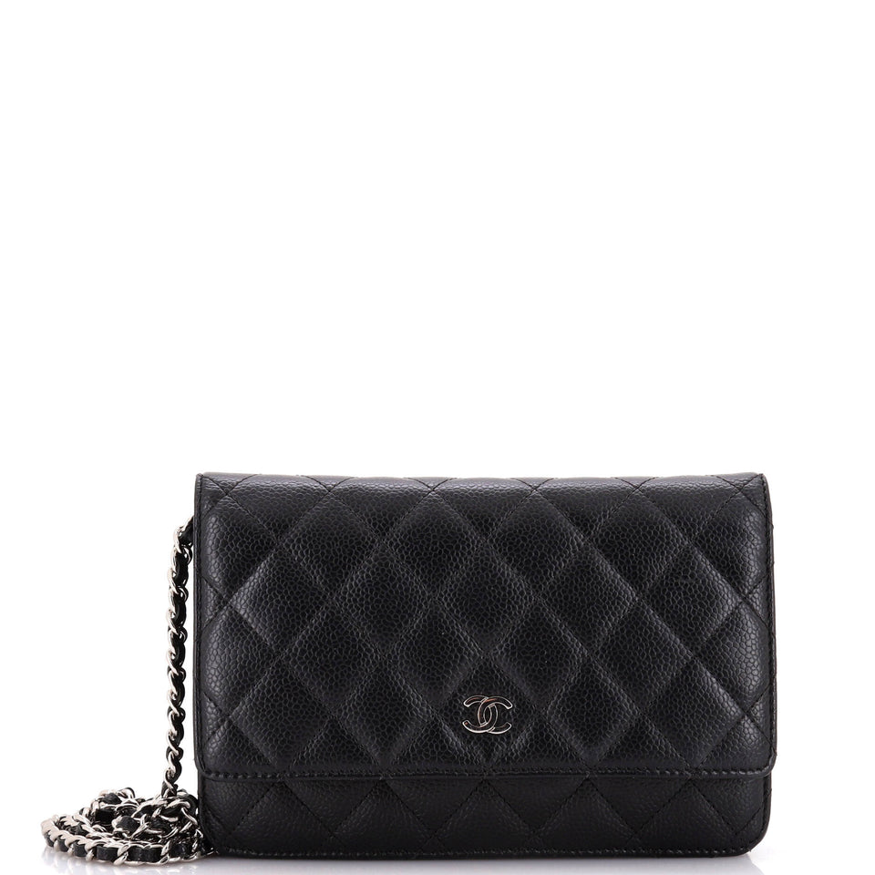 Wallet on Chain Quilted Caviar