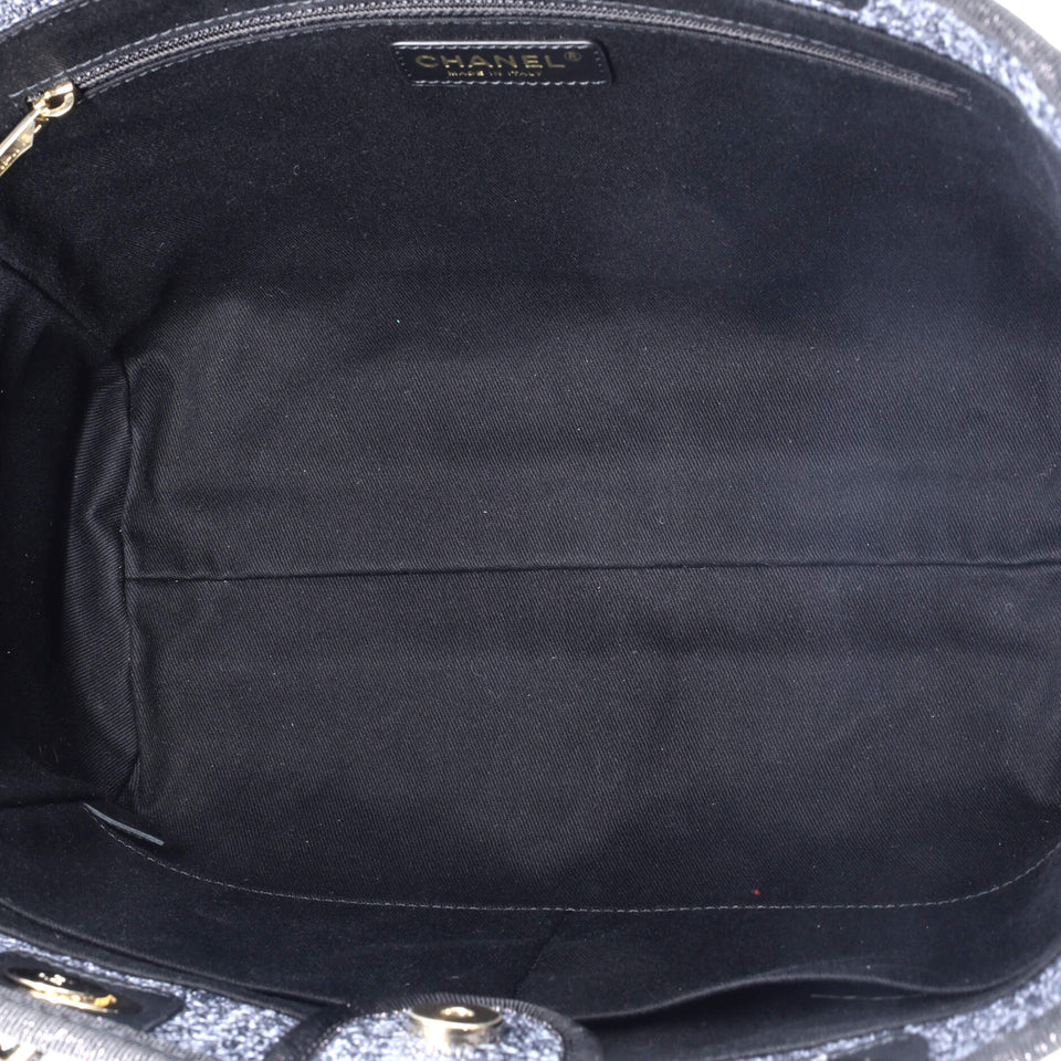Deauville Tote Raffia with Glitter Detail Small