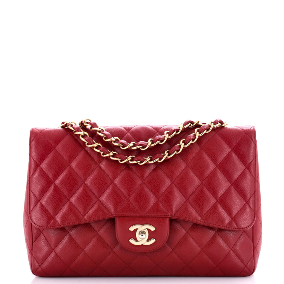 Classic Single Flap Bag Quilted Caviar Jumbo