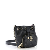 Business Affinity Drawstring Bucket Bag Quilted Caviar Mini