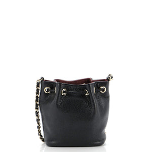 Business Affinity Drawstring Bucket Bag Quilted Caviar Mini