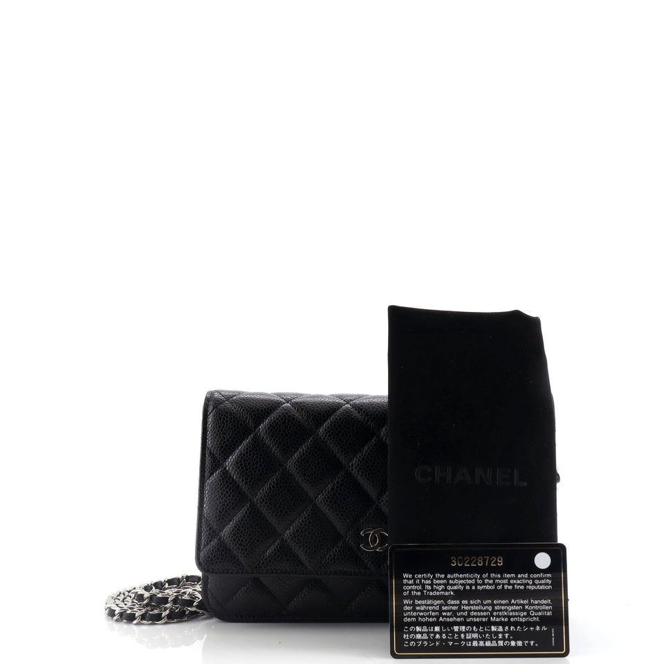Wallet on Chain Quilted Caviar