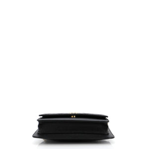 CC Front Pocket Clutch with Chain Quilted Caviar Small