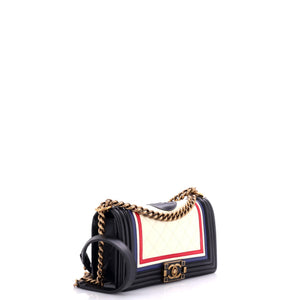 Crest Boy Flap Bag Quilted Lambskin Old Medium