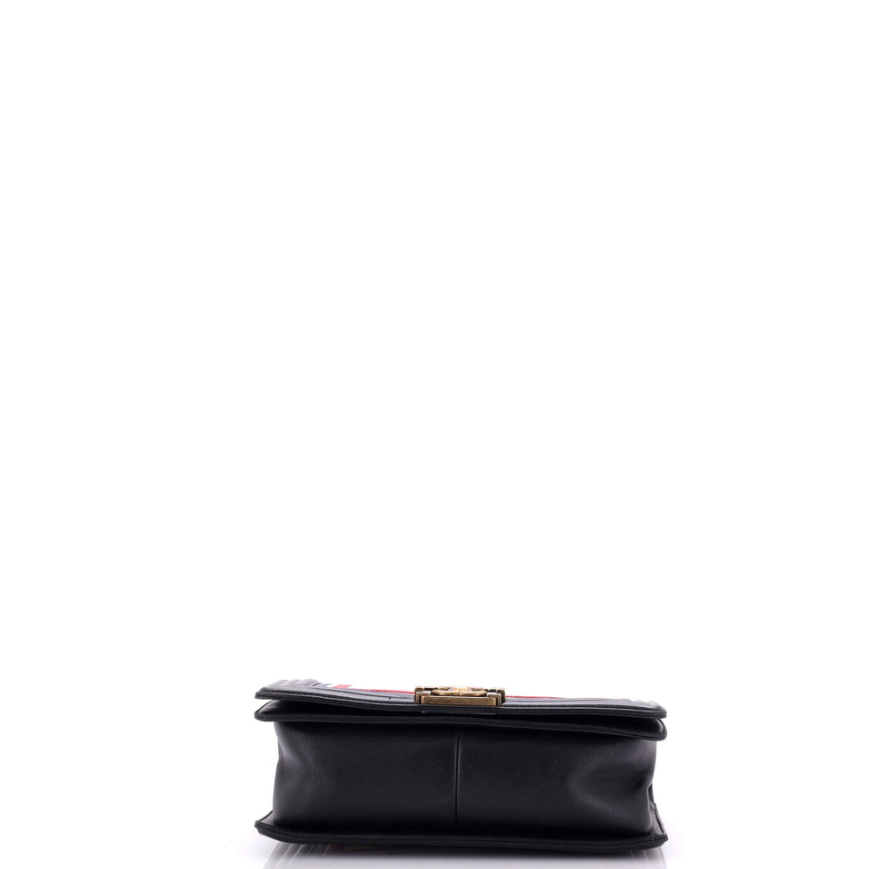 Crest Boy Flap Bag Quilted Lambskin Old Medium