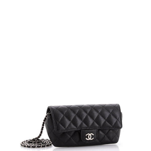 Classic Sunglasses Case with Chain Quilted Caviar