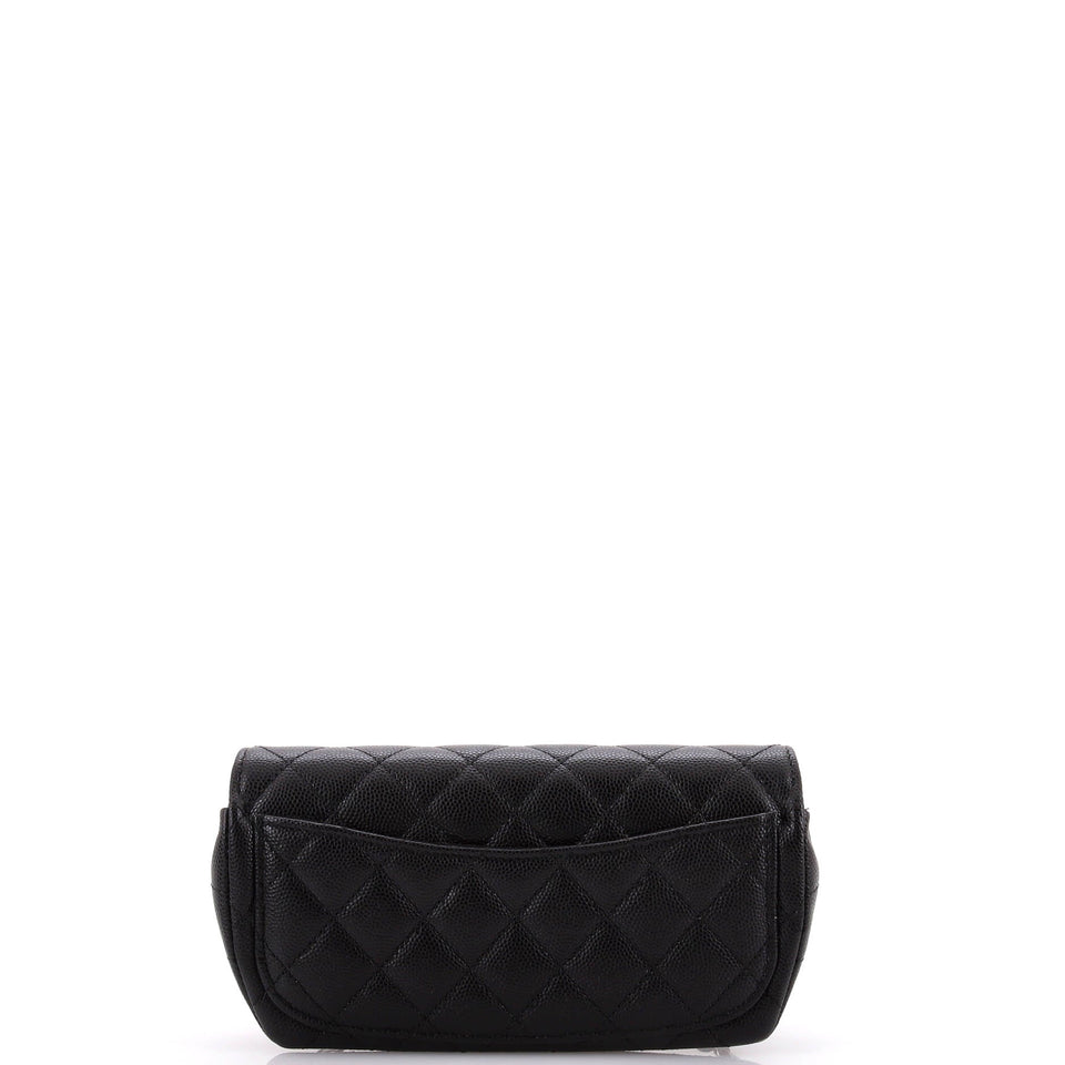 Classic Sunglasses Case with Chain Quilted Caviar