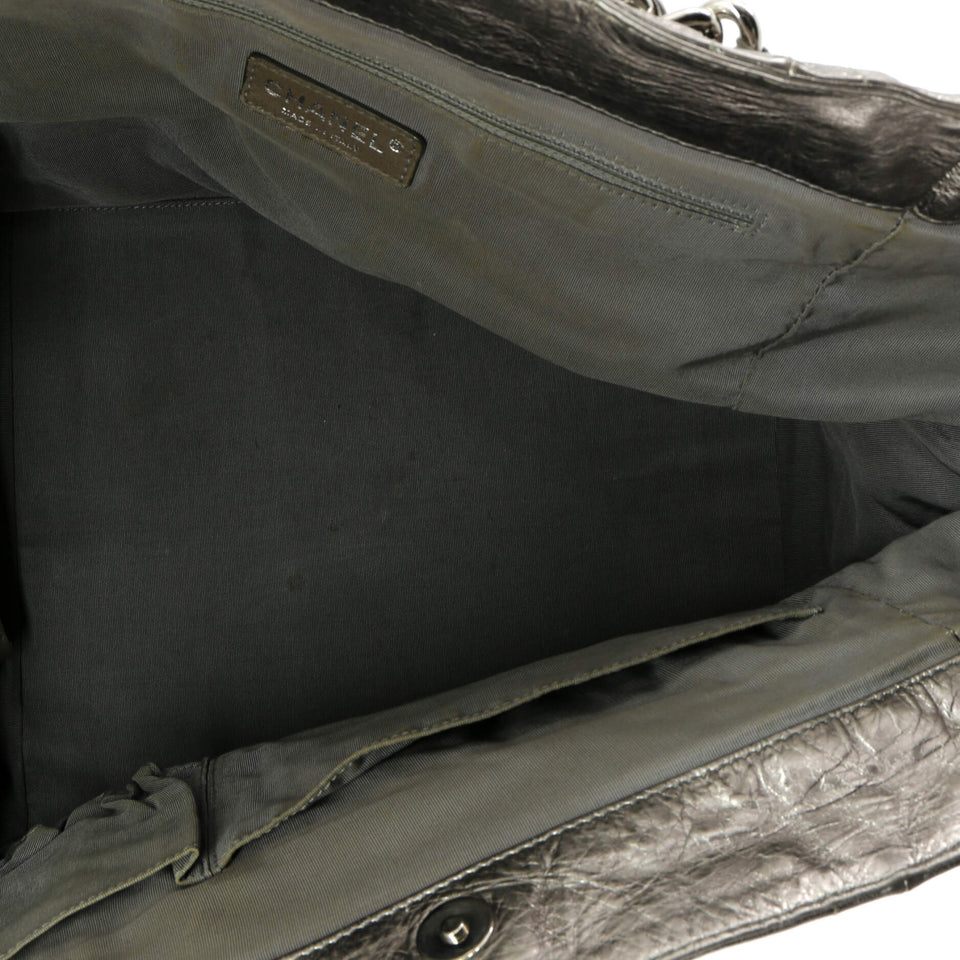 Modern Chain Tote Metallic Calfskin Medium