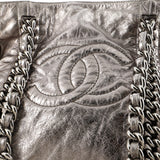 Modern Chain Tote Metallic Calfskin Medium