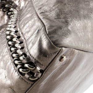 Modern Chain Tote Metallic Calfskin Medium