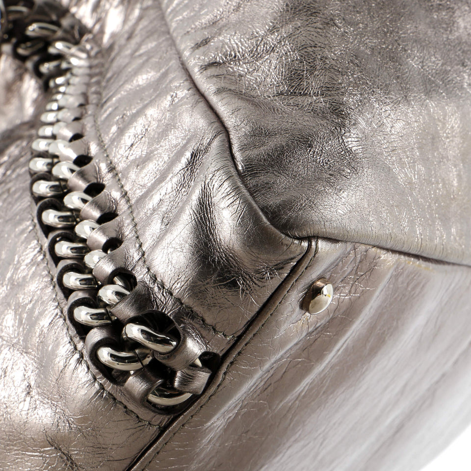 Modern Chain Tote Metallic Calfskin Medium