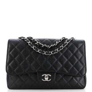 Classic Single Flap Bag Quilted Caviar Jumbo