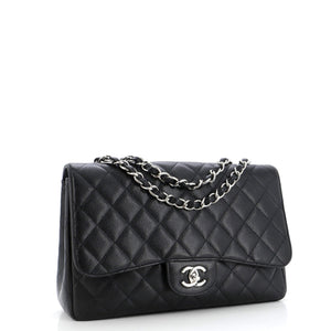 Classic Single Flap Bag Quilted Caviar Jumbo