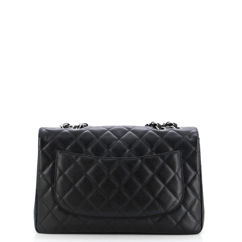 Classic Single Flap Bag Quilted Caviar Jumbo