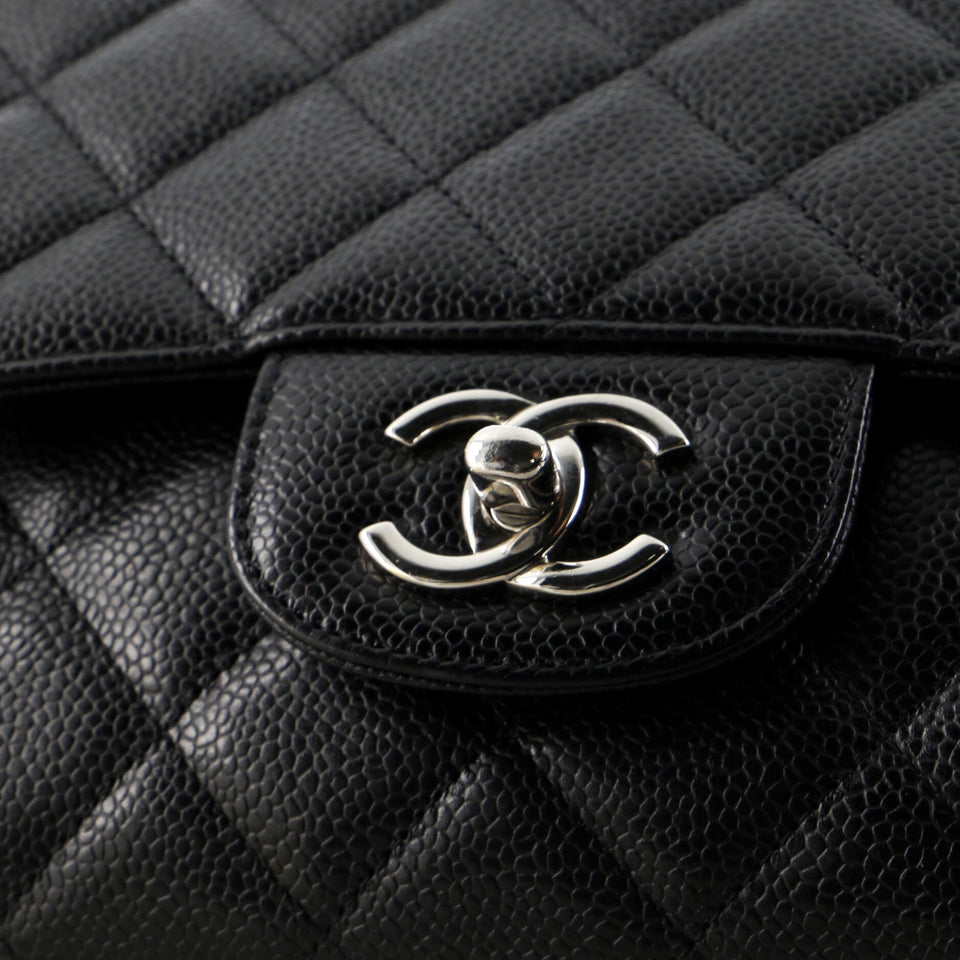Classic Single Flap Bag Quilted Caviar Jumbo