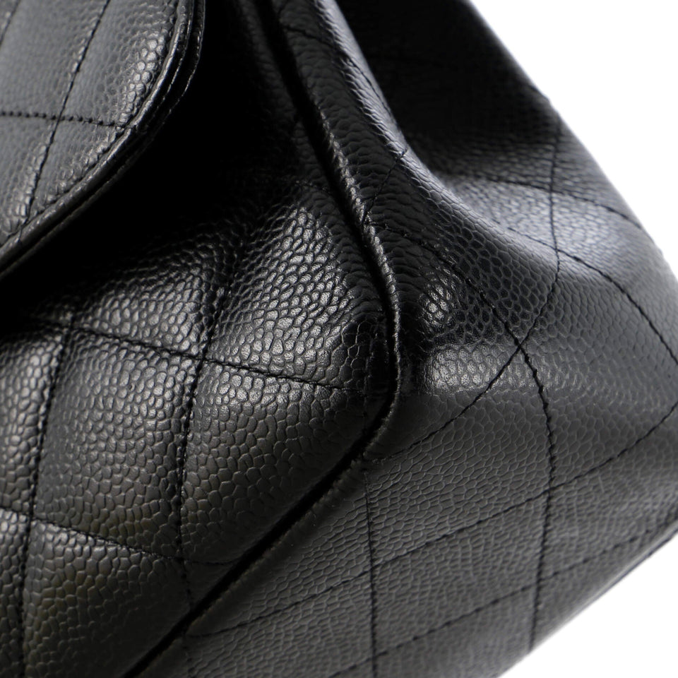 Classic Single Flap Bag Quilted Caviar Jumbo