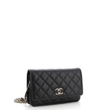 Crystal Woven CC Wallet on Chain Quilted Caviar