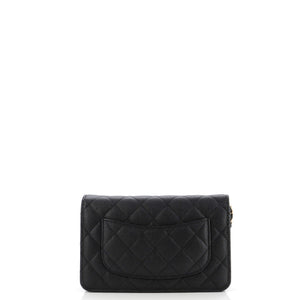 Crystal Woven CC Wallet on Chain Quilted Caviar