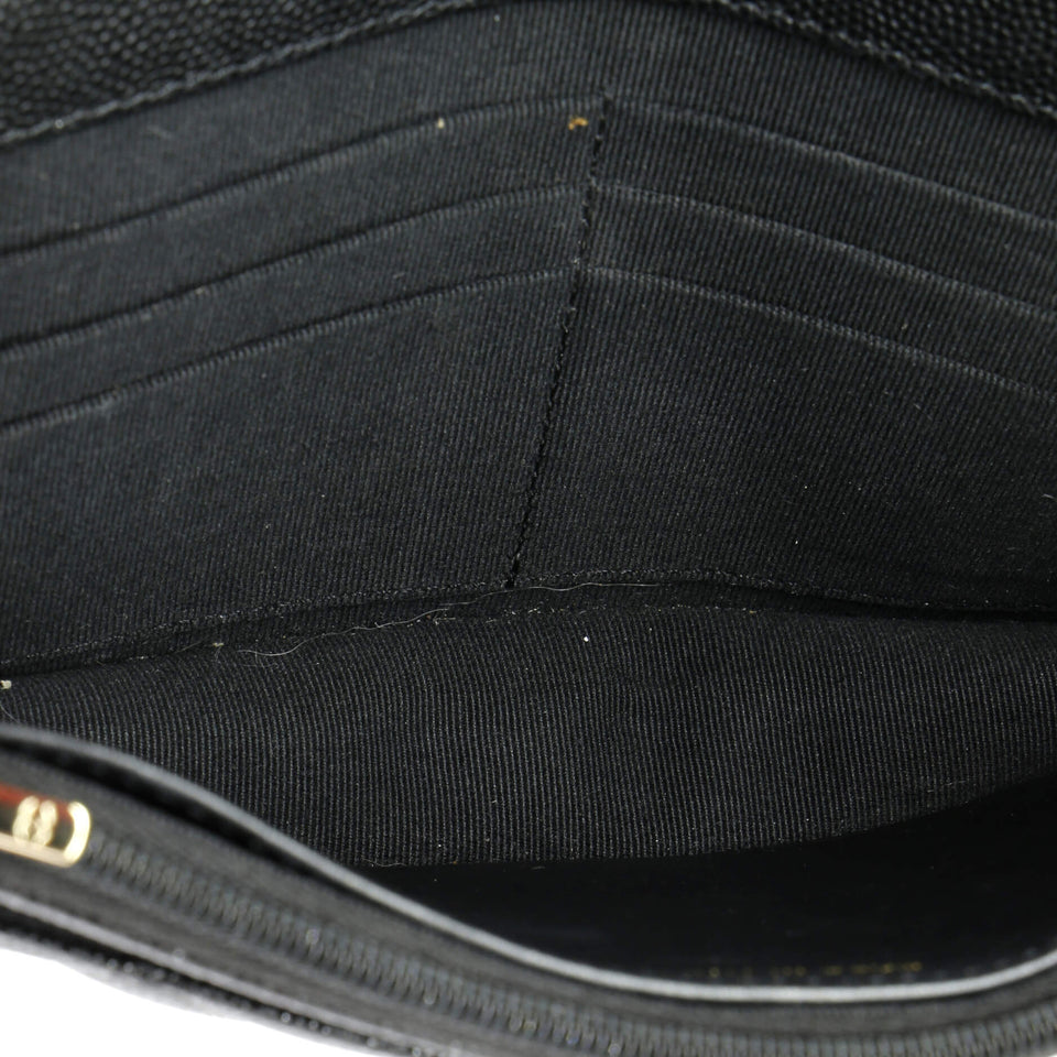 Crystal Woven CC Wallet on Chain Quilted Caviar