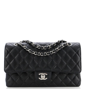 Classic Double Flap Bag Quilted Caviar Medium