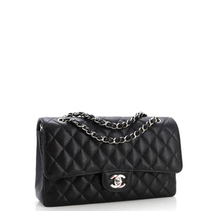 Classic Double Flap Bag Quilted Caviar Medium