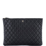O Case Clutch Quilted Caviar Large