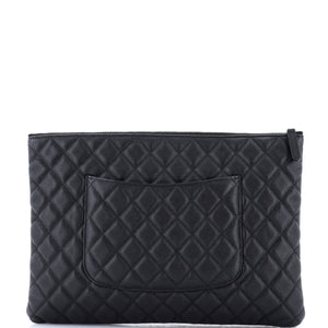 O Case Clutch Quilted Caviar Large