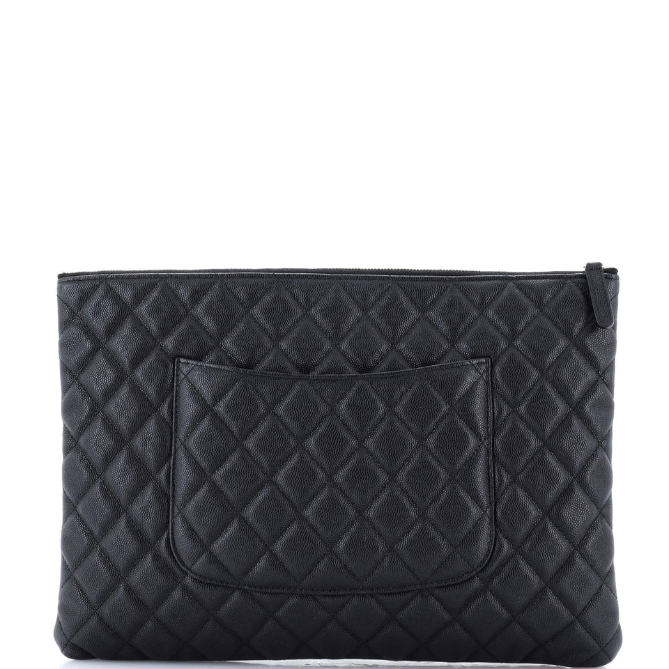 O Case Clutch Quilted Caviar Large