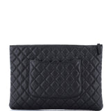 O Case Clutch Quilted Caviar Large