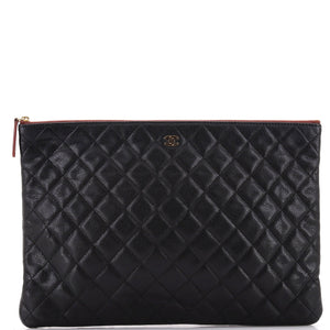 O Case Clutch Quilted Caviar Large