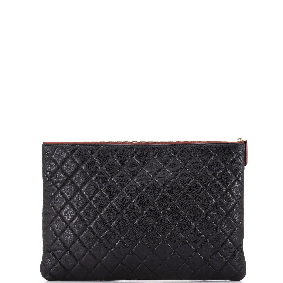 O Case Clutch Quilted Caviar Large