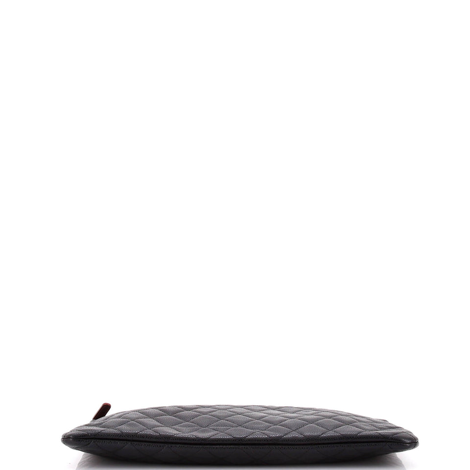 O Case Clutch Quilted Caviar Large