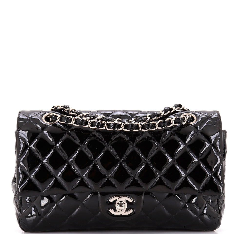 Classic Double Flap Bag Quilted Patent Medium
