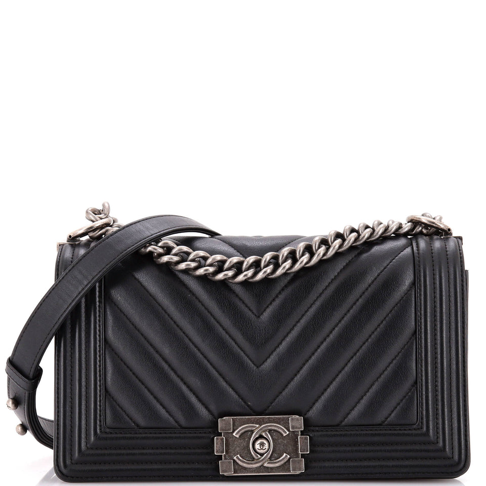 Boy Flap Bag Chevron Calfskin Old Medium