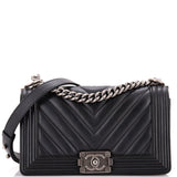 Boy Flap Bag Chevron Calfskin Old Medium